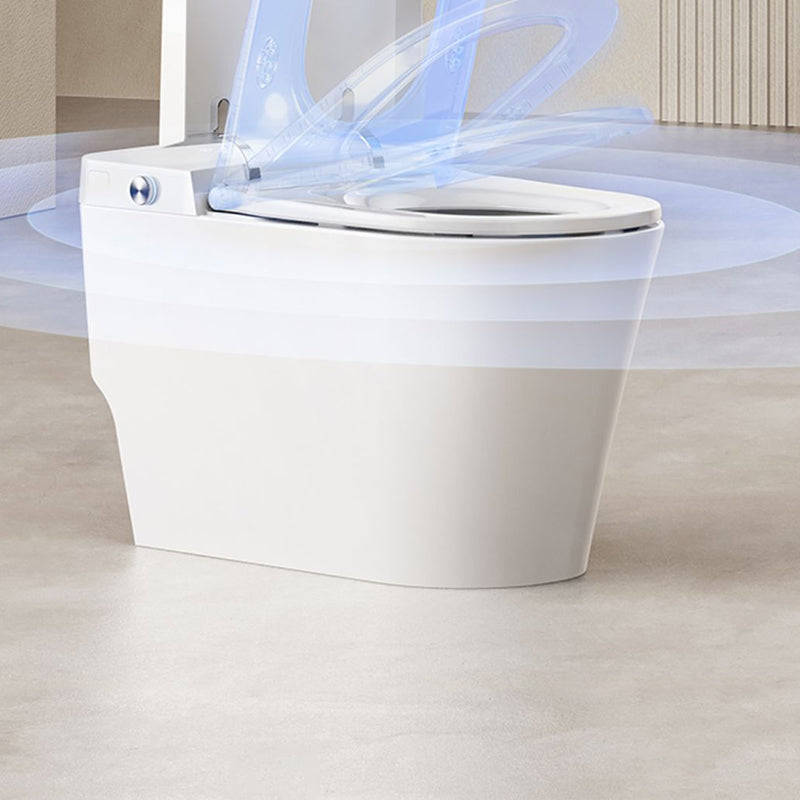 Stain Resistant Smart Toilet Deodorizing Elongated White Floor Mount Bidet