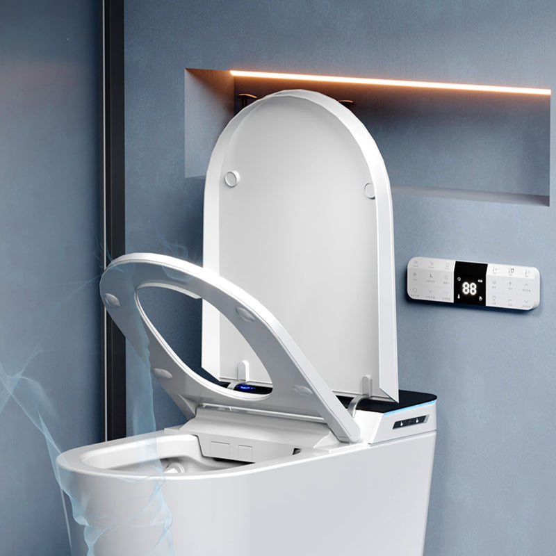 Elongated Smart Toilet Stain Resistant Deodorizing White Floor Mount Bidet