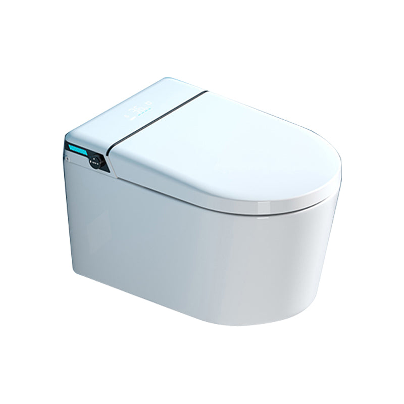 White Bidet Ceramic Heated Seat Elongated Foot Sensor Flush Smart Bidet in Tankless