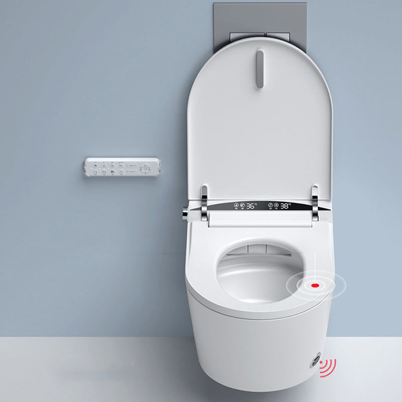 Smart Toilet White Elongated Rust Resistant Ceramic Foot Sensor Flush Toilet with Tank