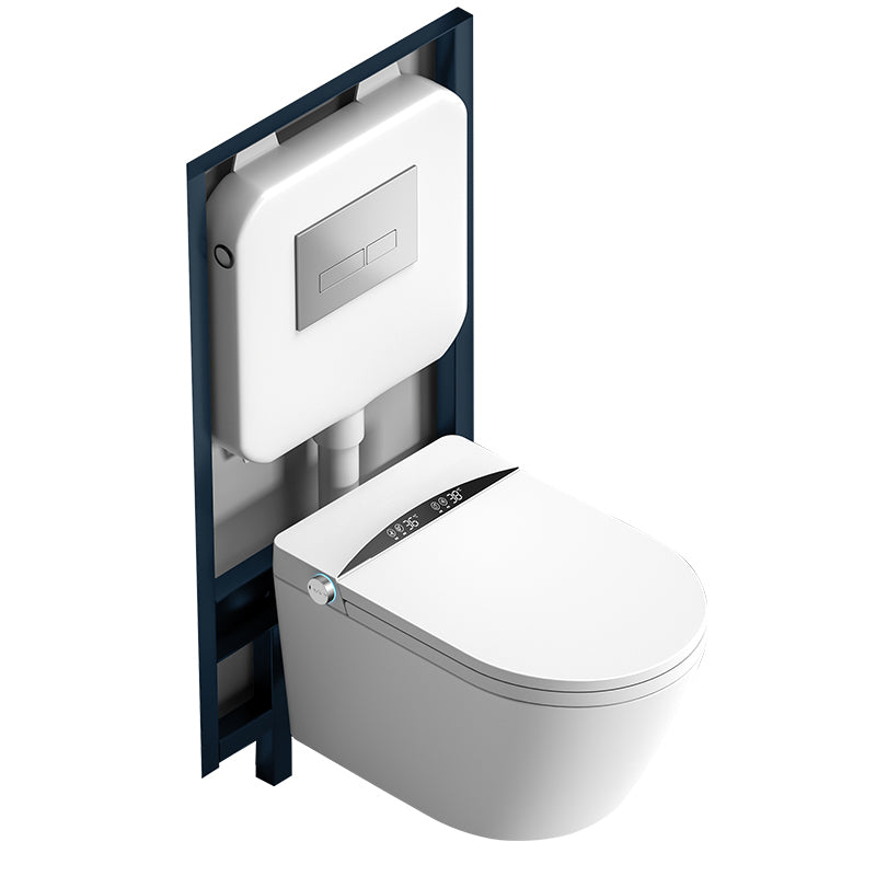 Smart Toilet White Elongated Rust Resistant Ceramic Foot Sensor Flush Toilet with Tank