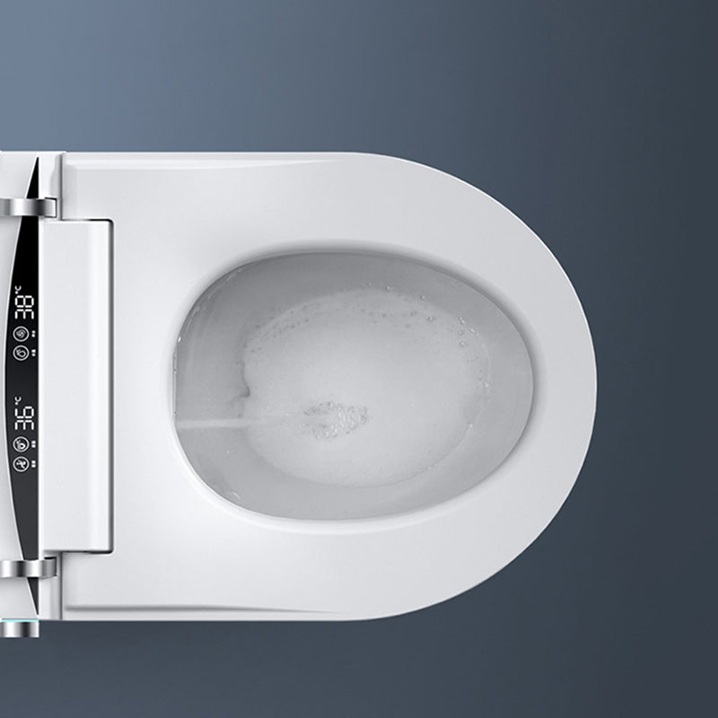 Smart Toilet White Elongated Rust Resistant Ceramic Foot Sensor Flush Toilet with Tank