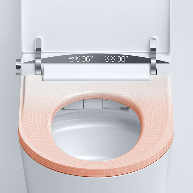 Smart Toilet White Elongated Rust Resistant Ceramic Foot Sensor Flush Toilet with Tank