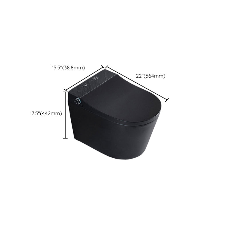 Black Smart Toilet Antimicrobial Foot Sensor Elongated Wall Hung Toilet Set