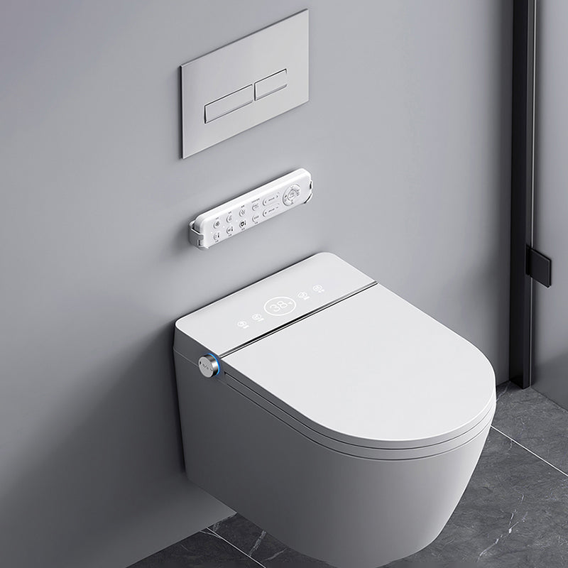 Cotton White Smart Toilet Antimicrobial Foot Sensor Elongated Wall Hung Toilet Set