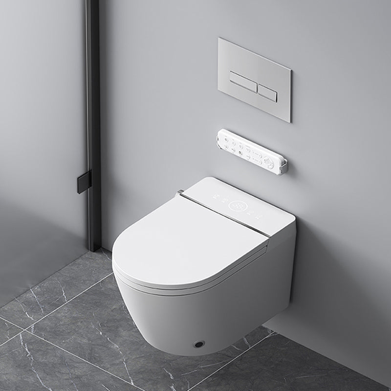 Cotton White Smart Toilet Antimicrobial Foot Sensor Elongated Wall Hung Toilet Set