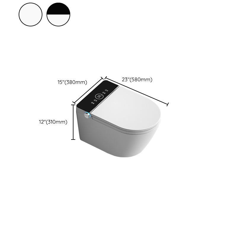 Contemporary White Finish Elongated Wall Hung Toilet Set with Tank