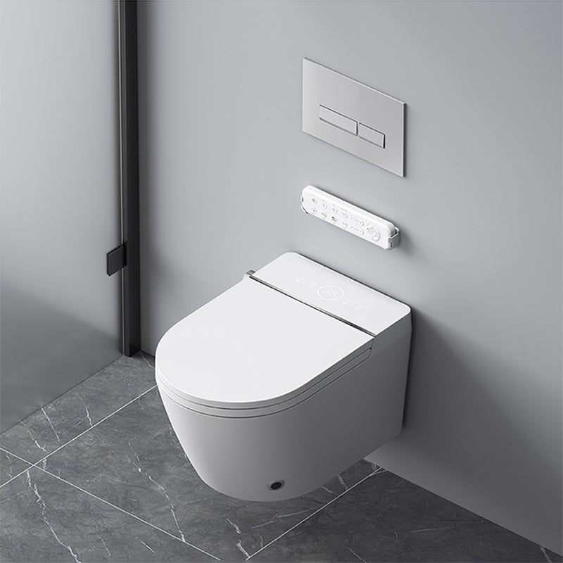 Contemporary Foot Sensor Ceramic Elongated Heated Seat Wall Mounted Bidet