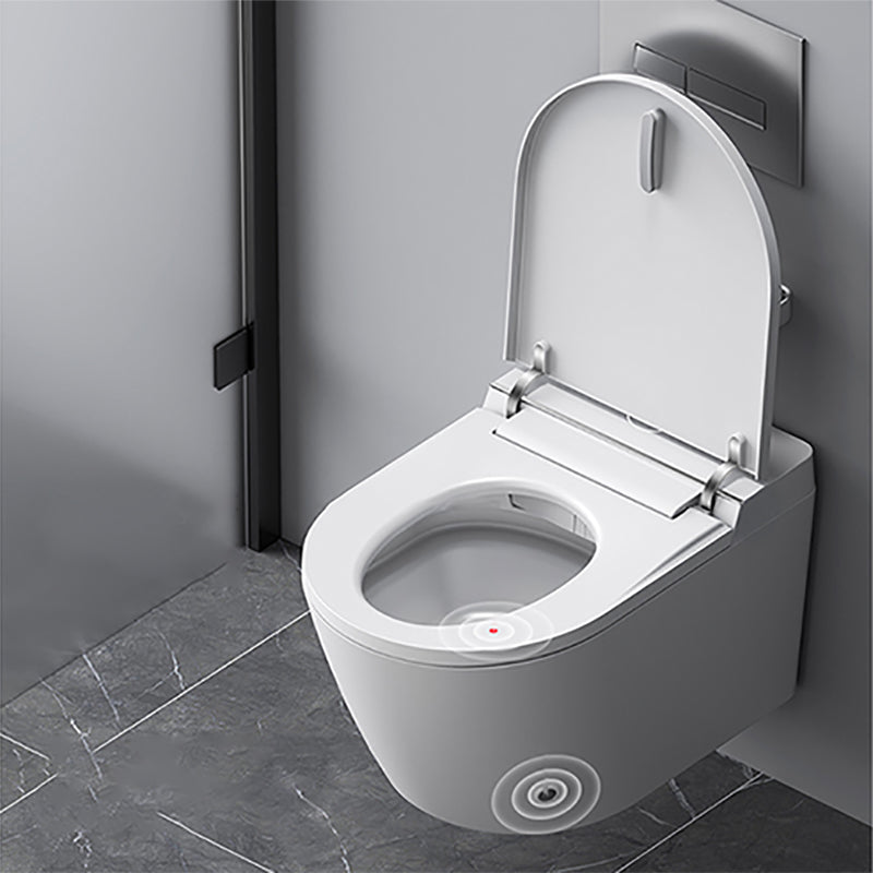 Contemporary Foot Sensor Ceramic Elongated Heated Seat Wall Mounted Bidet