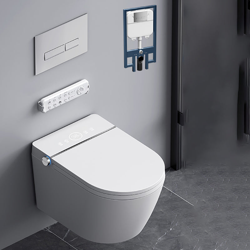 Contemporary White Wall Hung Toilet Set with Water Pressure Control