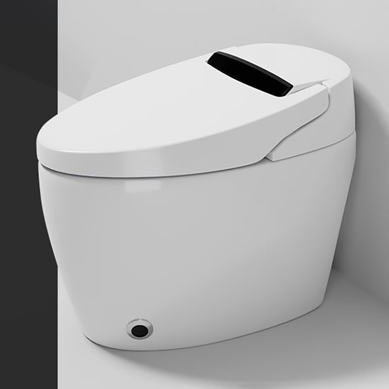 Contemporary Heated Seat Dryer Elongated White Ceramic Floor Standing Bidet