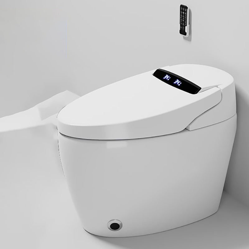 Contemporary Heated Seat Dryer Elongated White Ceramic Floor Standing Bidet