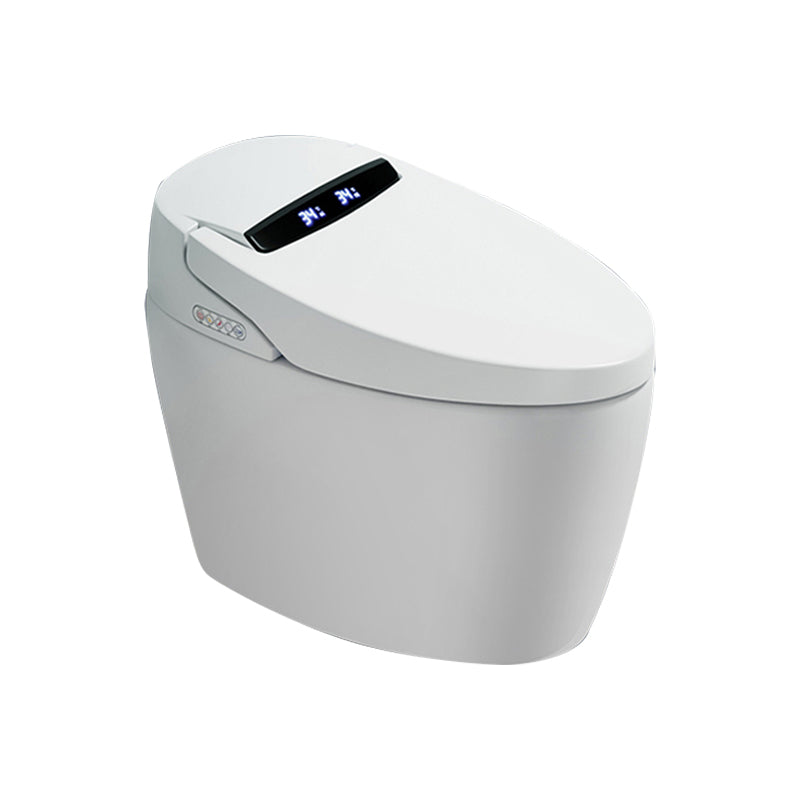 Contemporary Heated Seat Dryer Elongated White Ceramic Floor Standing Bidet