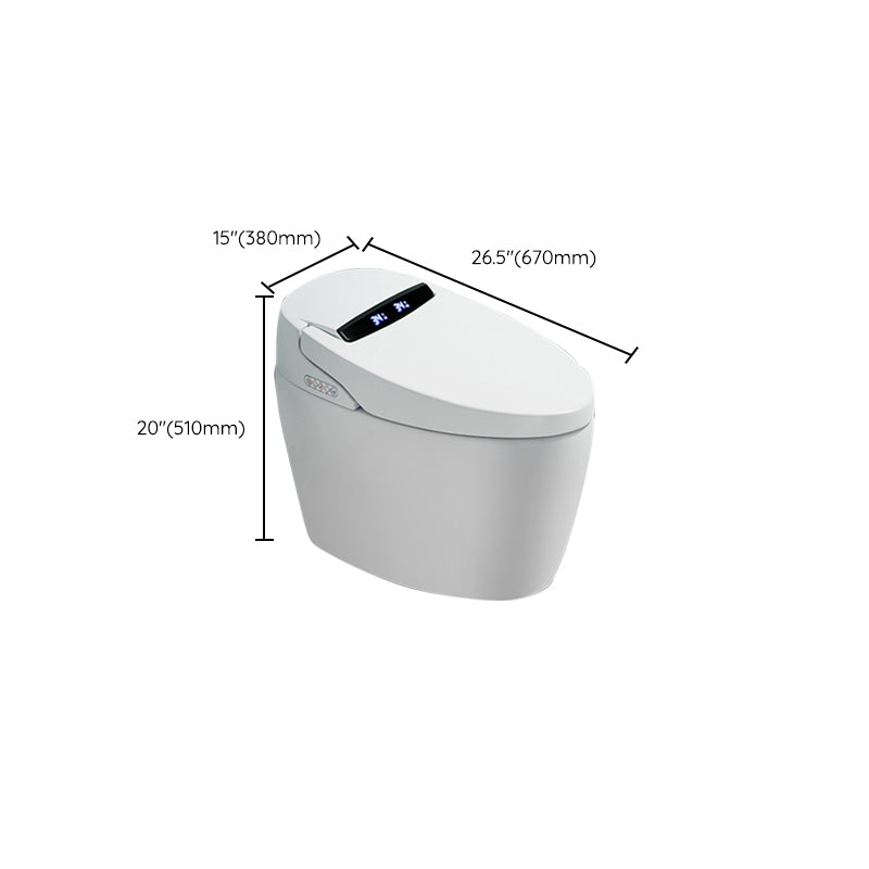 Contemporary Heated Seat Dryer Elongated White Ceramic Floor Standing Bidet