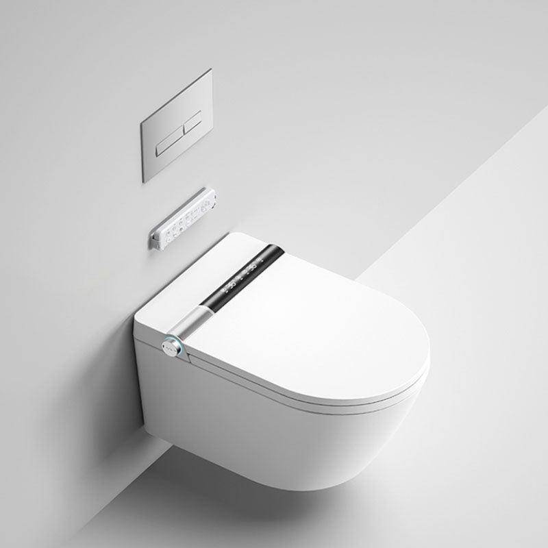 Contemporary Wall Mounted Bidet Heated Seat White Elongated Smart Bidet