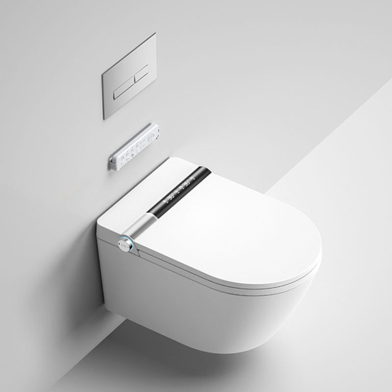 Contemporary Wall Mounted Bidet Heated Seat White Elongated Smart Bidet