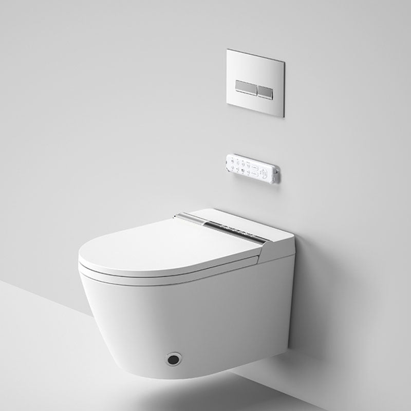 Contemporary Wall Mounted Bidet Heated Seat White Elongated Smart Bidet