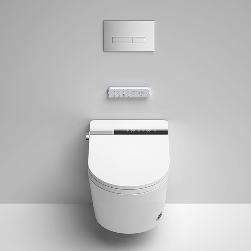 Contemporary Wall Mounted Bidet Heated Seat White Elongated Smart Bidet