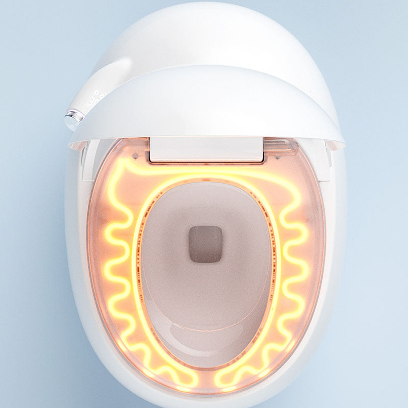 Mounting Hardware Included Smart Toilet in White with Heated Seat