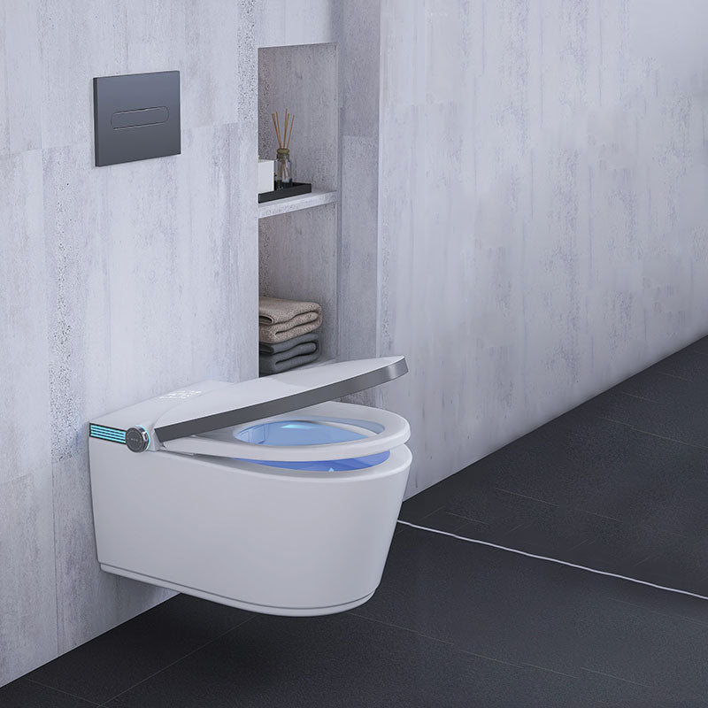 Elongated Toilet with Heated Seat Wall Mounted Bidet without Water Pressure Control