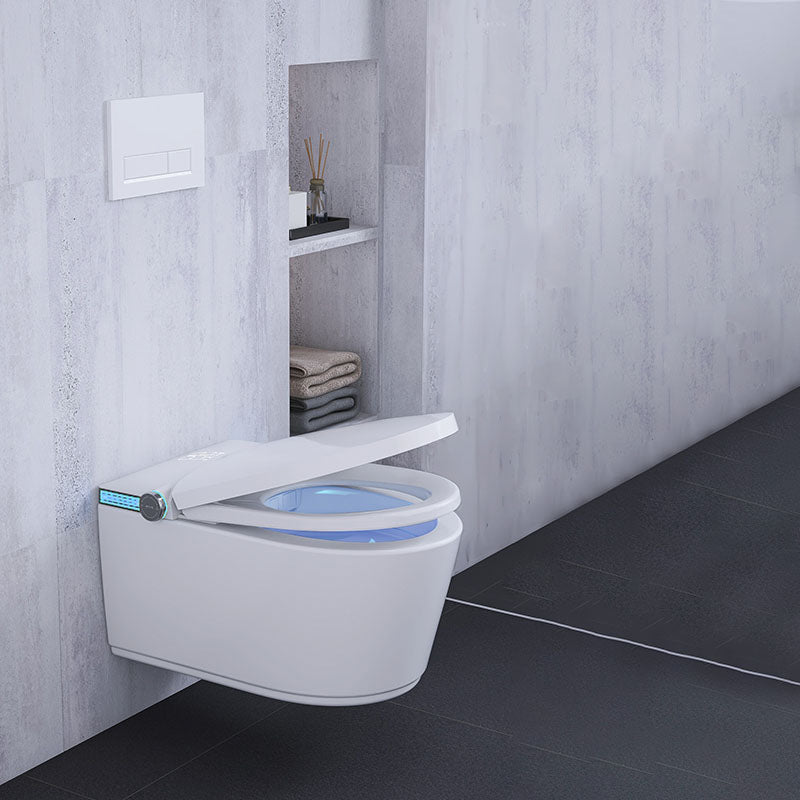 Elongated Toilet with Heated Seat Wall Mounted Bidet without Water Pressure Control