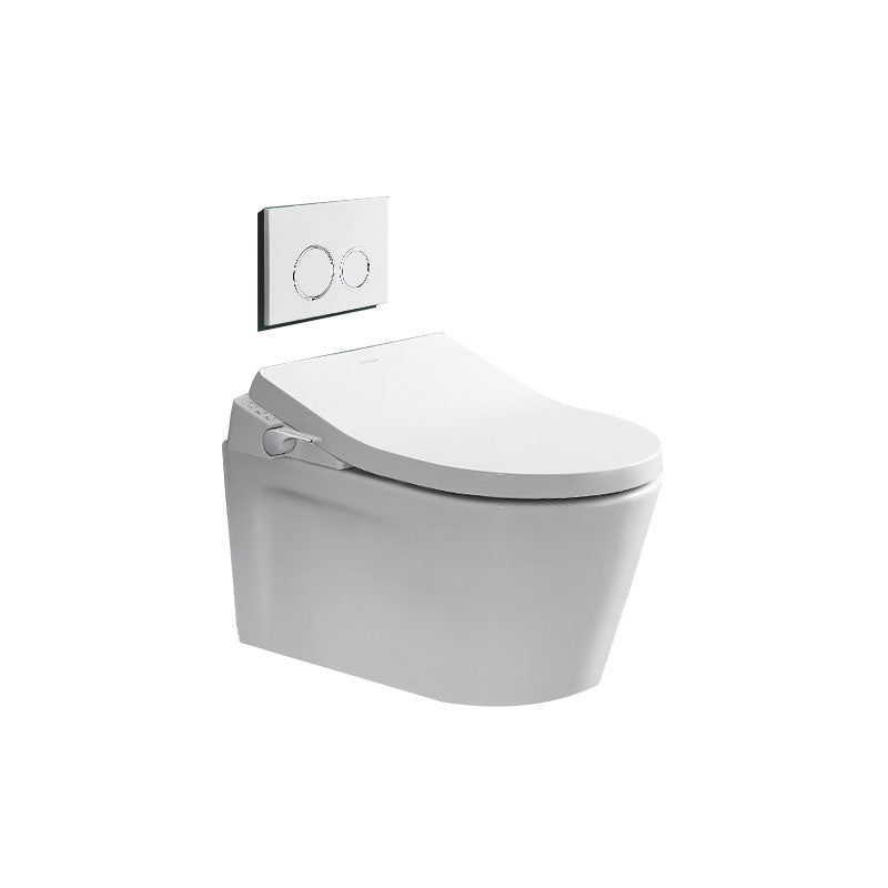 Contemporary Electronic Elongated Toilet with Heated Seat Wall Mounted Bidet