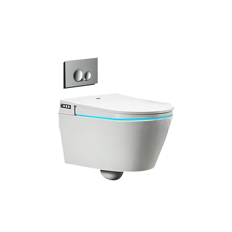 Contemporary Electronic Elongated Toilet with Heated Seat Wall Mounted Bidet