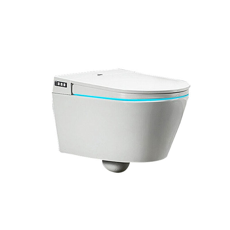 Contemporary Electronic Elongated Toilet with Heated Seat Wall Mounted Bidet