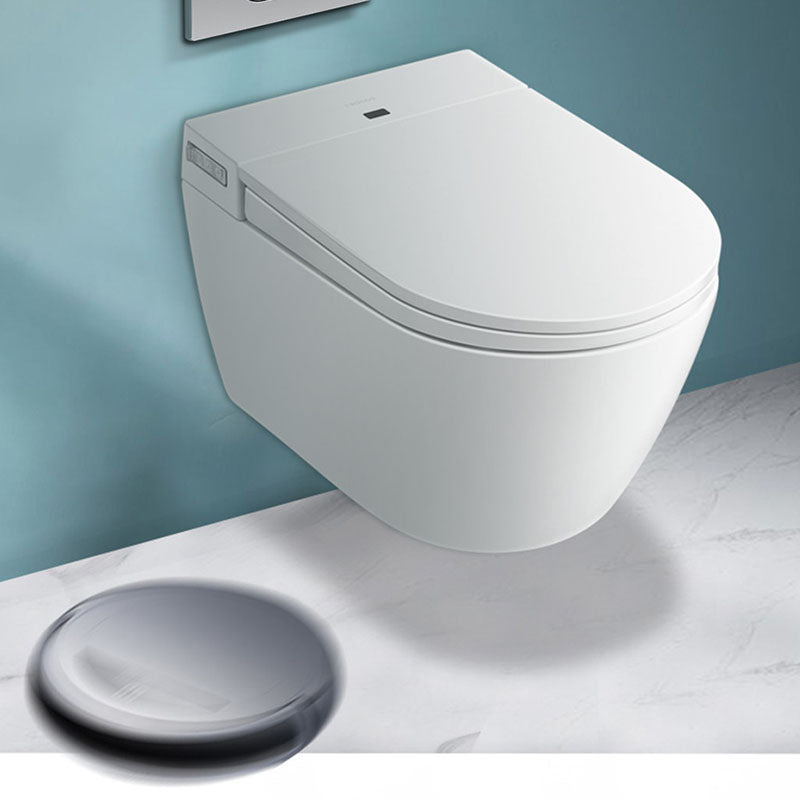 Contemporary Electronic Elongated Toilet with Heated Seat Wall Mounted Bidet