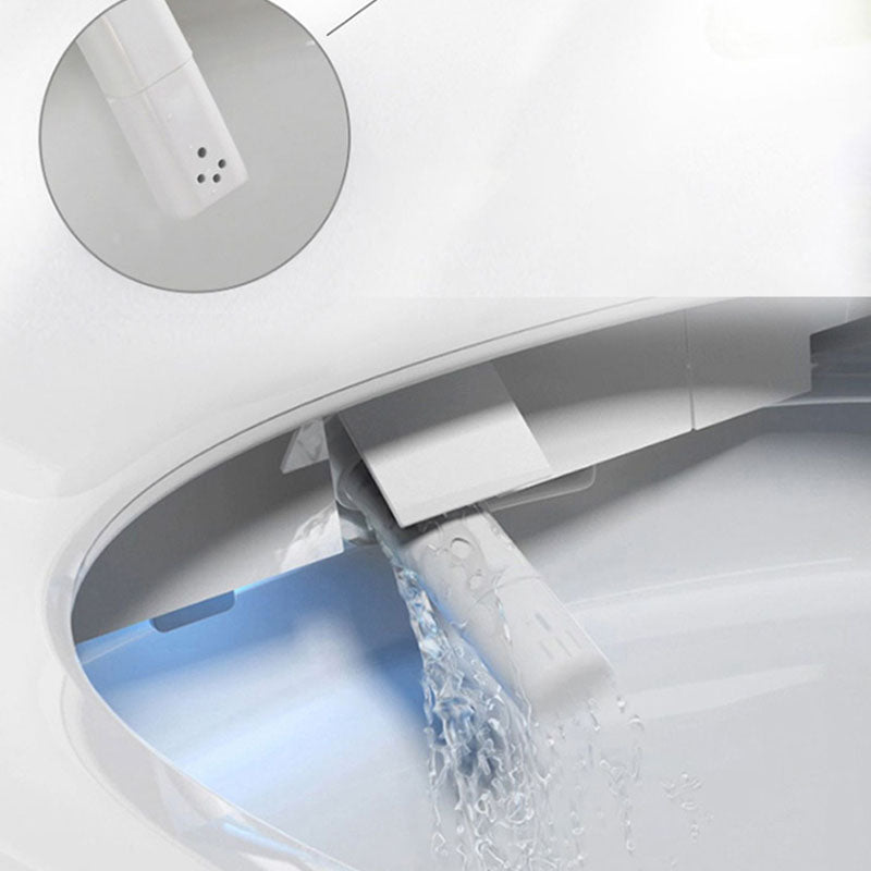 Contemporary Electronic Elongated Toilet with Heated Seat Wall Mounted Bidet