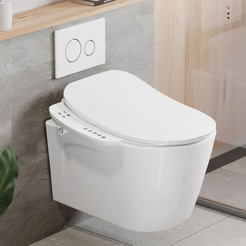 Electronic Elongated Toilet Vitreous China Wall Mounted Bidet Soft Closing Seat