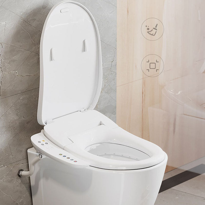 Electronic Elongated Toilet Vitreous China Wall Mounted Bidet Soft Closing Seat