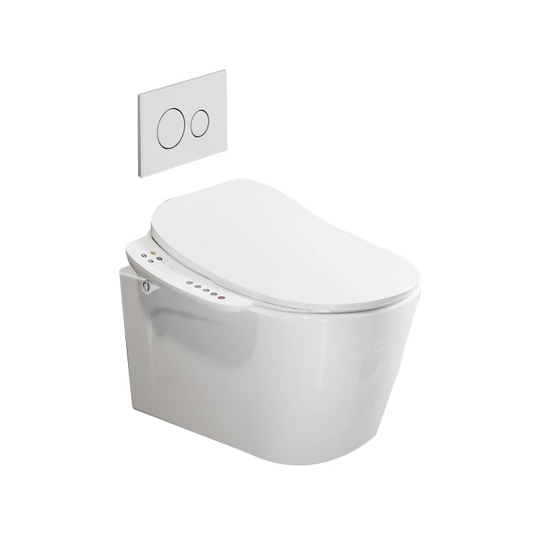 Electronic Elongated Toilet Vitreous China Wall Mounted Bidet Soft Closing Seat