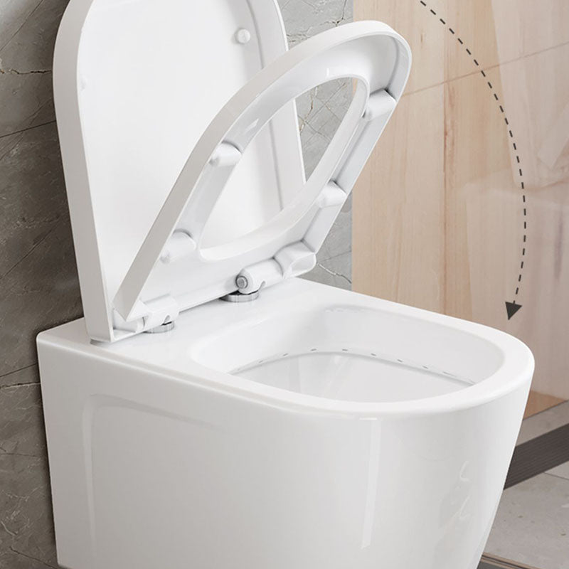 Electronic Elongated Toilet Vitreous China Wall Mounted Bidet Soft Closing Seat