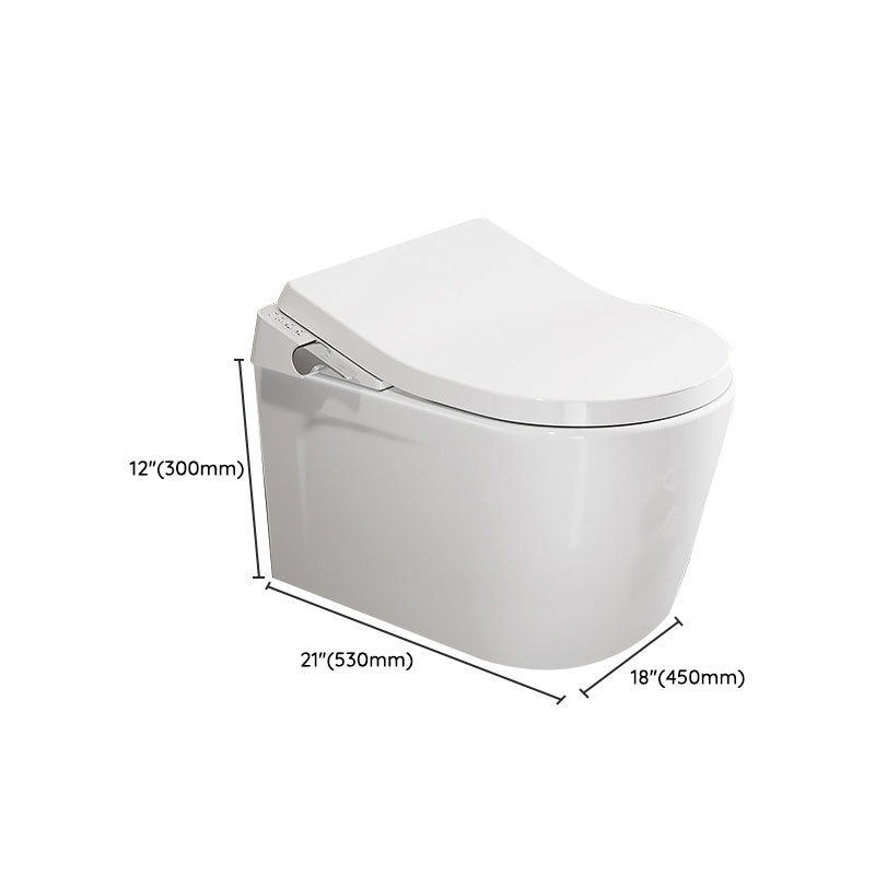 Electronic Elongated Toilet Vitreous China Wall Mounted Bidet Soft Closing Seat