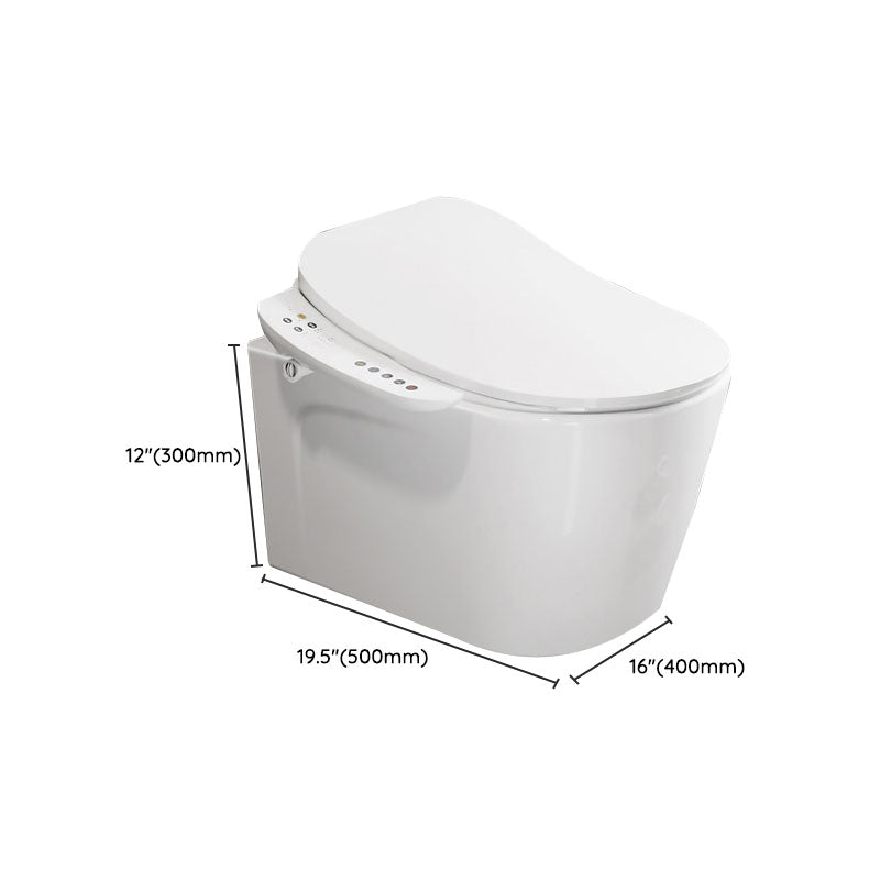 Electronic Elongated Toilet Vitreous China Wall Mounted Bidet Soft Closing Seat