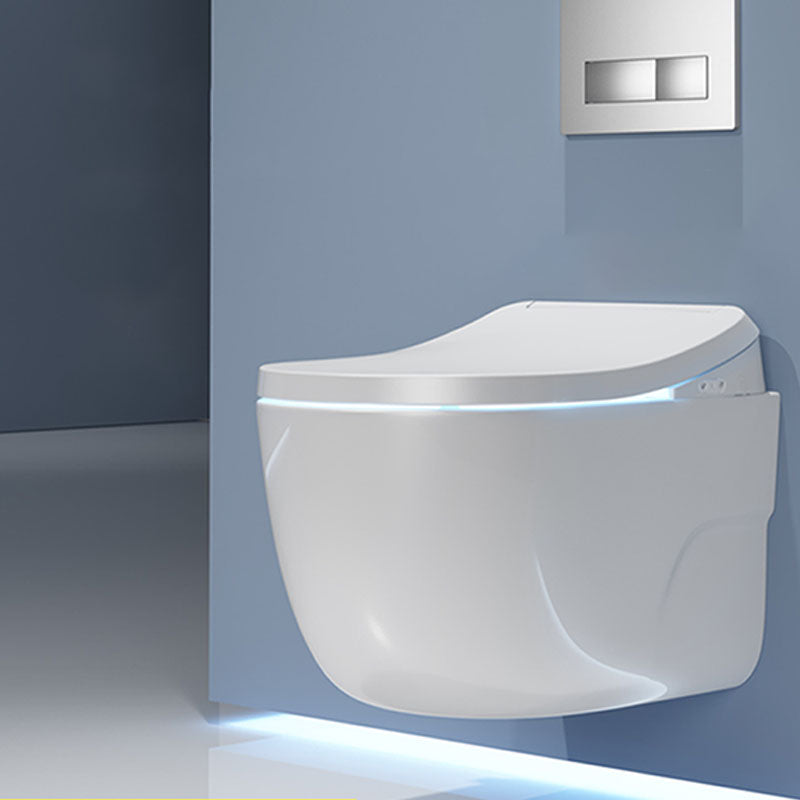 Contemporary Elongated Ceramic Warm Air Dryer Smart Bidet in White