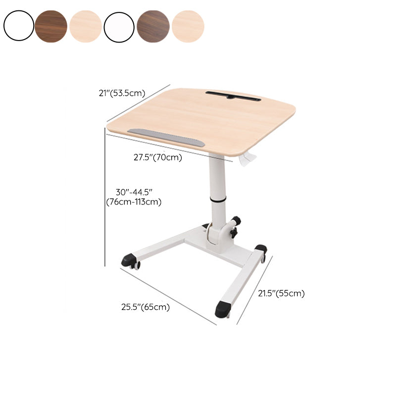 Rectangular Shaped Collapsible Laptop Table Wood Writing Desk in Natural/White/Brown