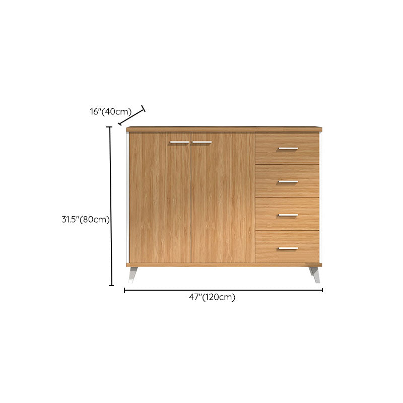 Scandinavian Style Lateral File Cabinet Wood Filing Cabinet for Home Office