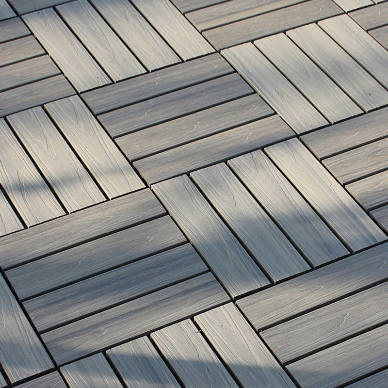 Composite Decking Tiles Interlocking Striped Pattern Patio Flooring Tiles