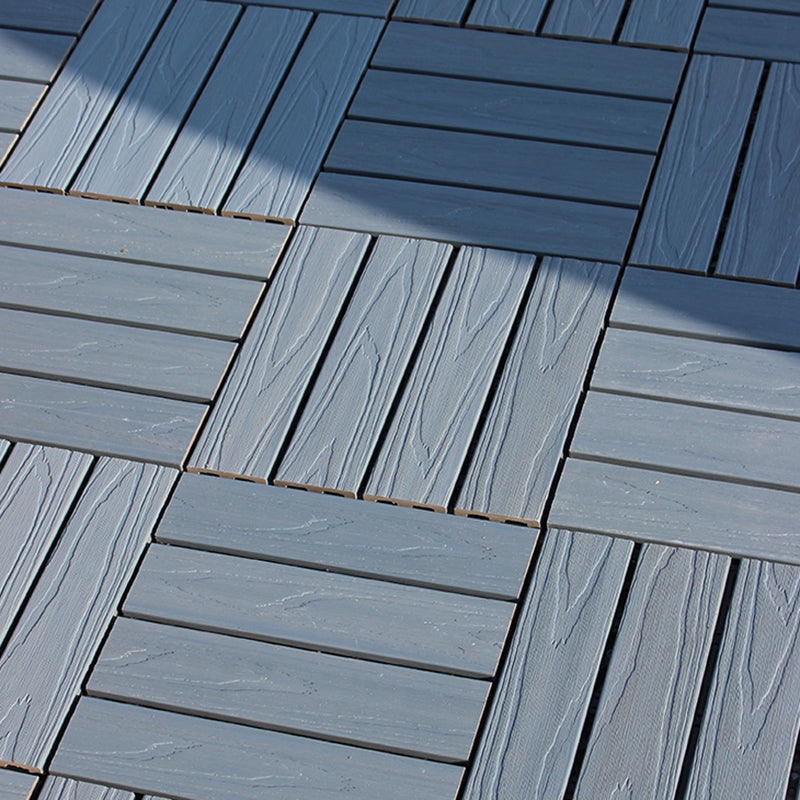 Composite Decking Tiles Interlocking Striped Pattern Patio Flooring Tiles