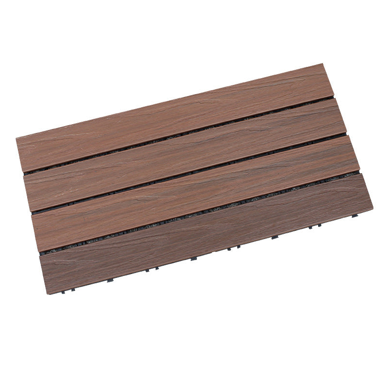 Composite Decking Tiles Interlocking Striped Pattern Patio Flooring Tiles