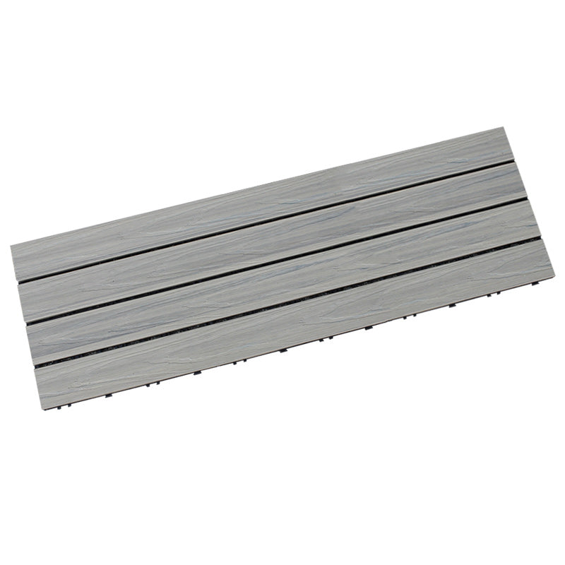 Composite Decking Tiles Interlocking Striped Pattern Patio Flooring Tiles