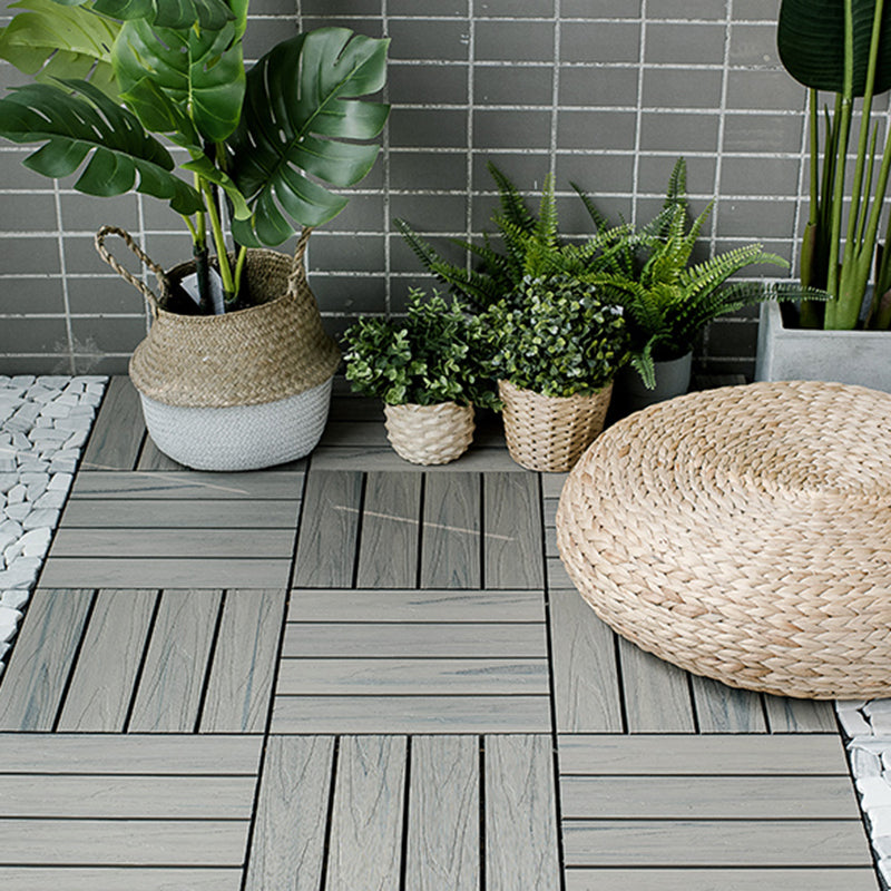 Square Decking Tiles Interlocking Striped Pattern Deck Plank