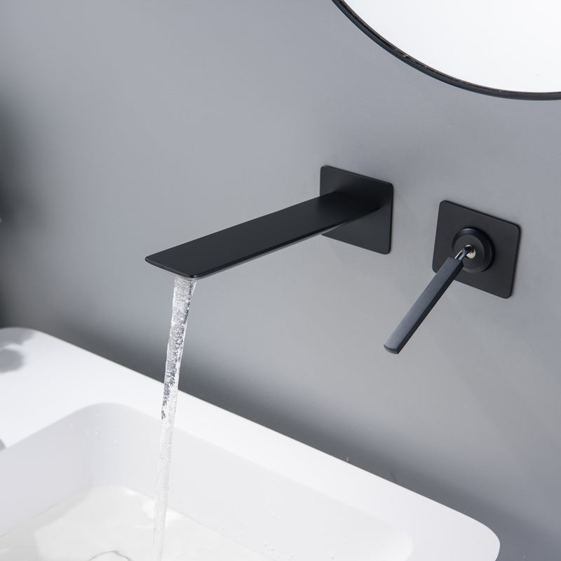 Modern Lavatory Faucet Single Handle Metal Wall Mounted Bathroom Faucet