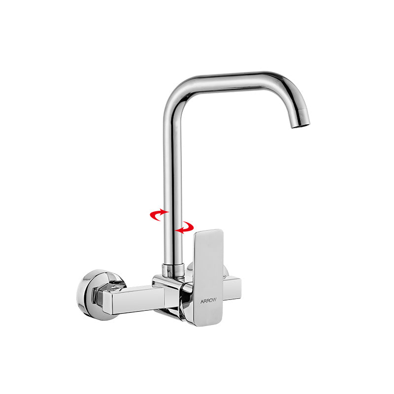 Contemporary Centerset Bathroom Faucet Single Handle Swivel Spout Circular Faucet