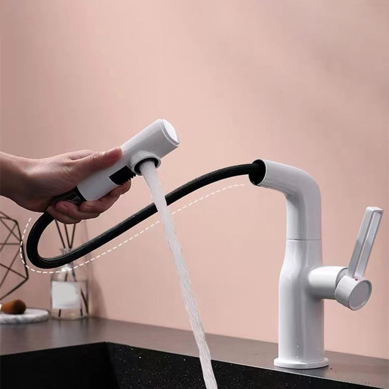 Modern Vessel Sink Bathroom Faucet Swivel Spout with Pull Out Sprayer