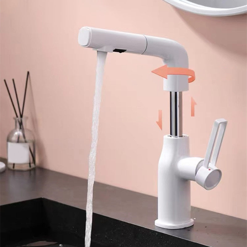 Modern Vessel Sink Bathroom Faucet Swivel Spout with Pull Out Sprayer