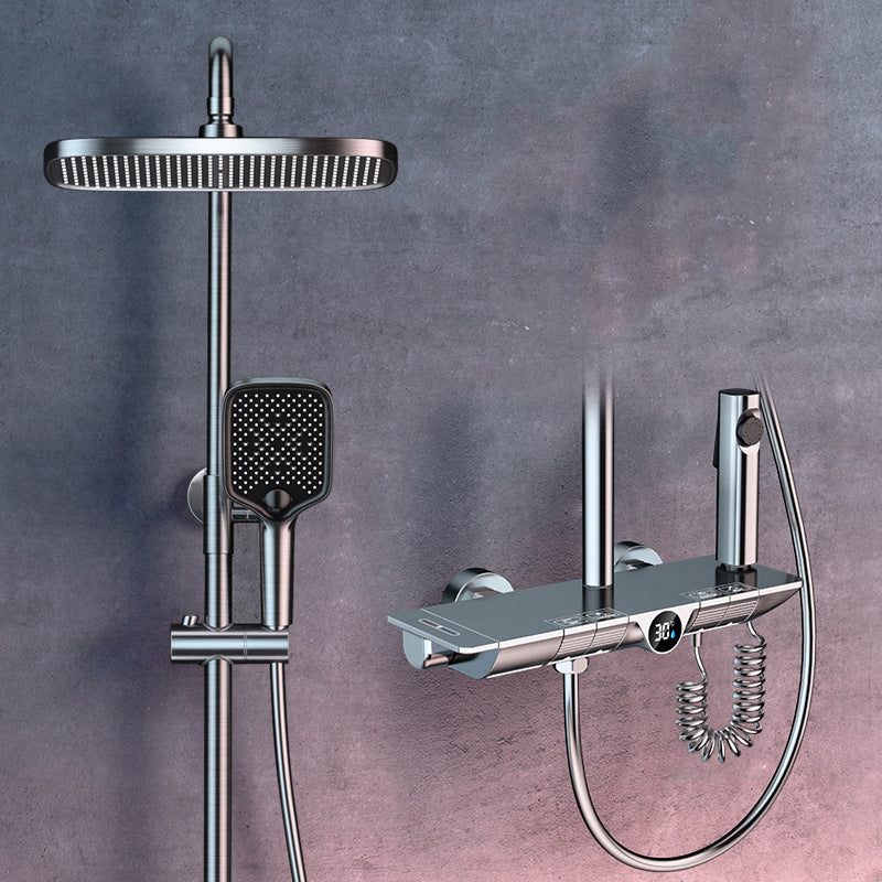 Brass Wall Mounted Shower Combo Adjustable Spray Pattern Shower System