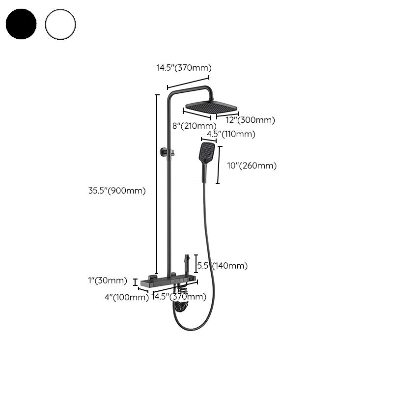 Modern Shower Trim Brass Thermostatic Wall Mounted Shower Head Combo